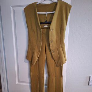 Zara Olive Green Vest/Pant Suit